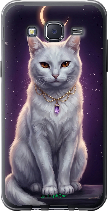 2D пластиковий чехол Mystic White Cat Gothic Dark Purple Gold для Samsung Galaxy J5 (2015) J500H - 6805t-100 изображение 