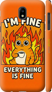 3D пластиковий матовий чехол Funny Cat для Samsung Galaxy J5 J530 (2017) - 6786m-795 изображение 