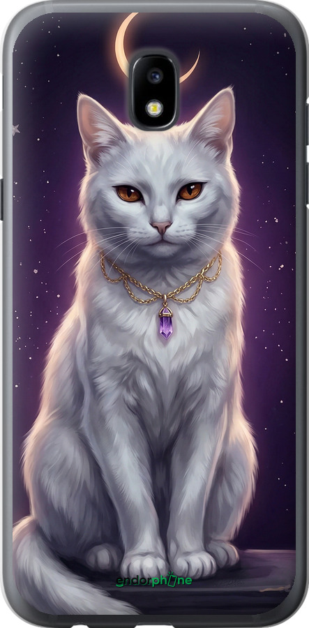 2D пластиковый чехол Mystic White Cat Gothic Dark Purple Gold для Samsung Galaxy J5 J530 (2017) - 6805t-795 изображение 