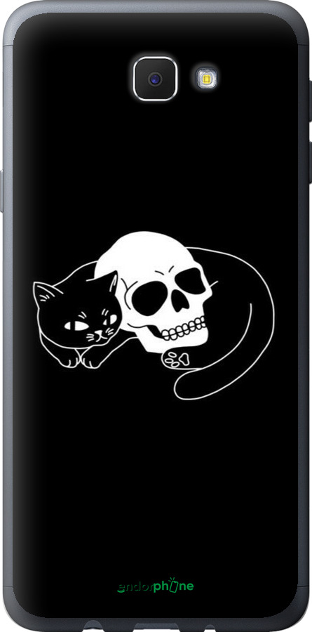 2D пластиковый чехол С изображением кота и черепа для Samsung Galaxy J5 Prime - 6491t-465 изображение 