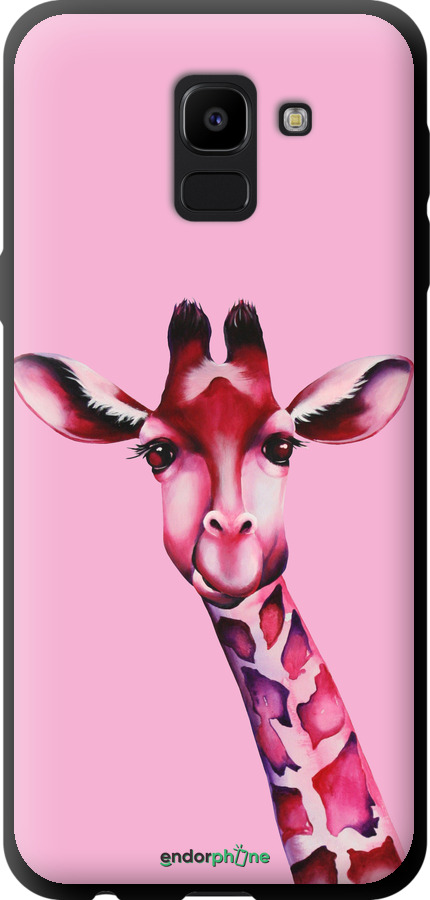 TPU чехол Розовая жирафа для Samsung Galaxy J6 2018 - 4441b-1486 изображение 
