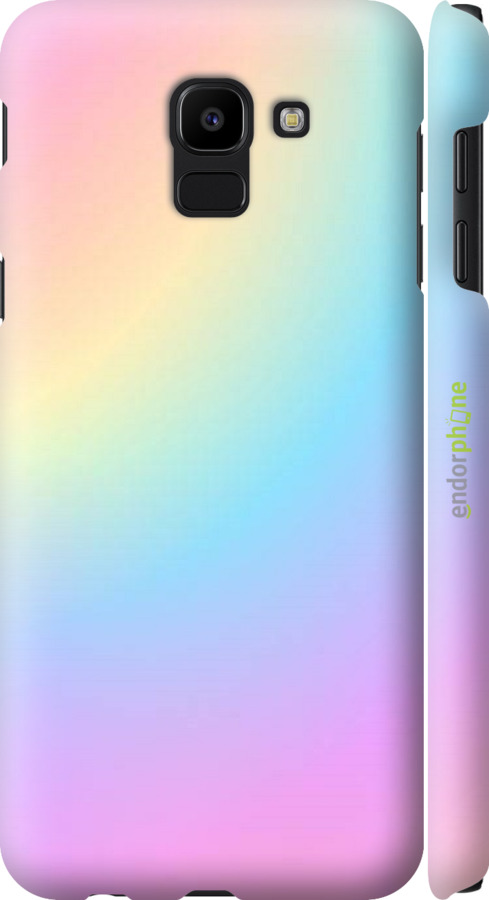 

3D пластиковий матовий чохол "Веселка 2" для Samsung Galaxy J6 2018, Рожевий