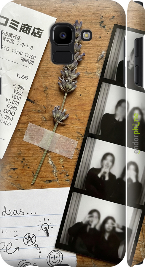 3D пластиковый матовый чехол Aesthetic Scrapbook Collage для Samsung Galaxy J6 2018 - 6773m-1486 изображение 