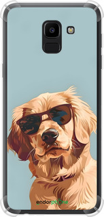 Силіконовий протиударний с посиленими кутами чехол Пес в очках для Samsung Galaxy J6 2018 - 6381sp-1486 изображение 