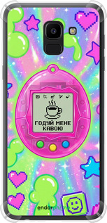 Силикон с усиленными углами чехол Y2K Aesthetic Retro Pet: Годуй мене кавою для Samsung Galaxy J6 2018 - 6784sp-1486 изображение 