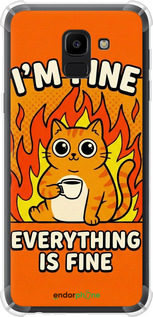 Силикон с усиленными углами чехол 'Funny Cat' для Samsung Galaxy J6 2018 изображение 5