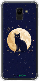 Силикон с усиленными углами чехол Cute Cat Celestial/Witchy для Samsung Galaxy J6 2018 - 6787sp-1486 изображение 