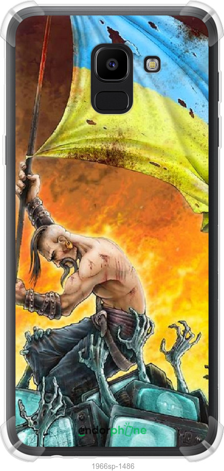 

Силіконовий протиударний с посиленими кутами чохол "Сильна Україна" для Samsung Galaxy J6 2018, Синій