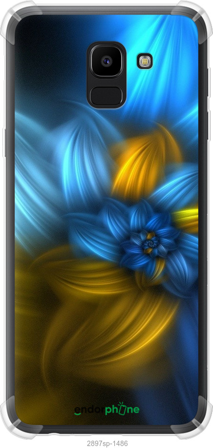 

Силіконовий протиударний с посиленими кутами чохол "Візерунок 46" для Samsung Galaxy J6 2018, Синій