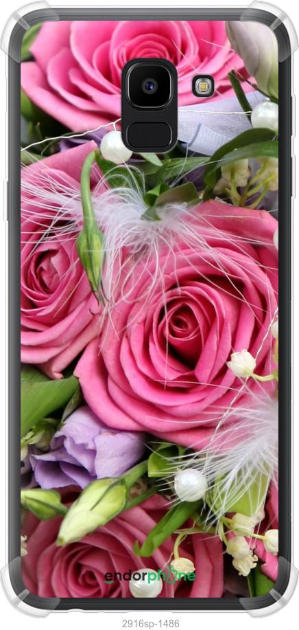 

Силіконовий протиударний с посиленими кутами чохол "Ніжність" для Samsung Galaxy J6 2018, Рожевий