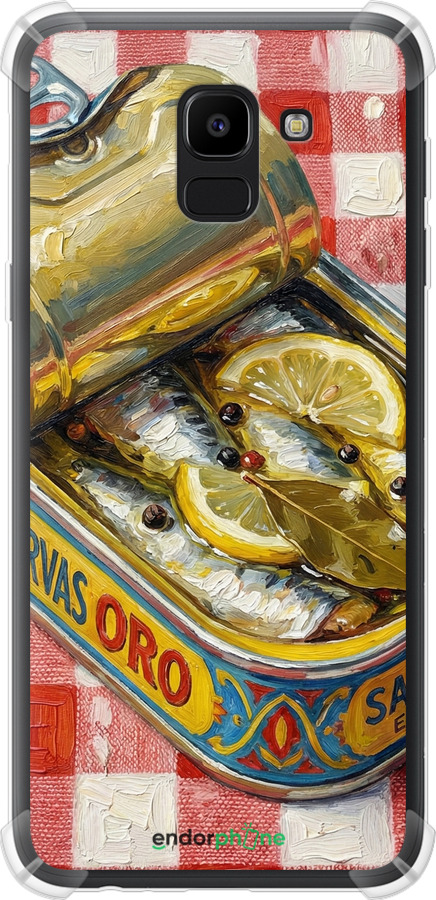 Силіконовий протиударний с посиленими кутами чехол Vintage Sardine Tin Phone для Samsung Galaxy J6 2018 - 6772sp-1486 изображение 