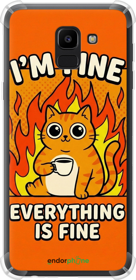 Силикон с усиленными углами чехол Funny Cat для Samsung Galaxy J6 2018 - 6786sp-1486 изображение 