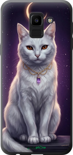 2D пластиковий чехол Mystic White Cat Gothic Dark Purple Gold для Samsung Galaxy J6 2018 - 6805t-1486 изображение 