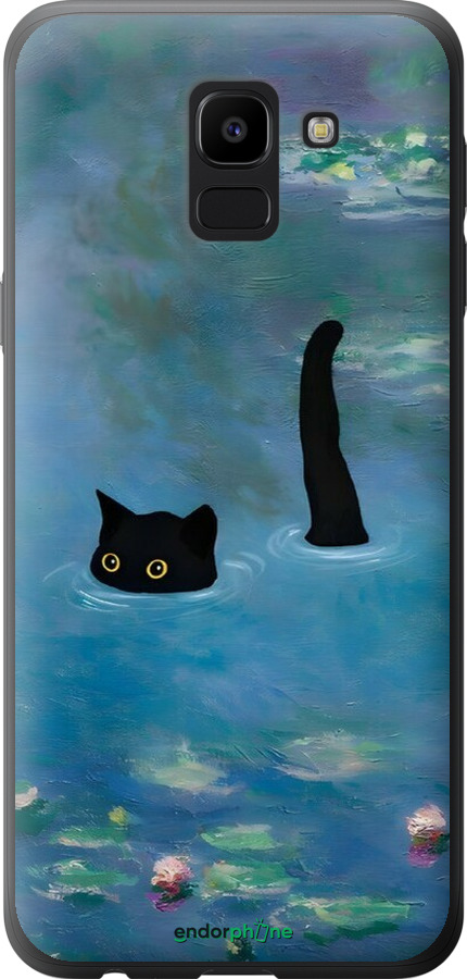 2D пластиковий чехол Із зображенням кота та водяної лілії Monet для Samsung Galaxy J6 2018 - 6519t-1486 изображение 