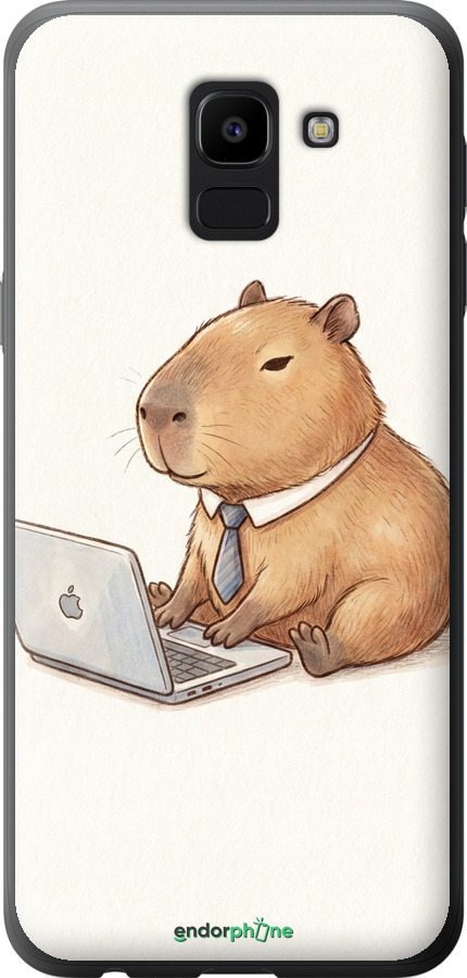 Силіконовий чехол Funny Capybara CEO Working для Samsung Galaxy J6 2018 - 6777u-1486 изображение 