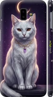 3D пластиковый матовый чехол Mystic White Cat Gothic Dark Purple Gold для Samsung Galaxy J6 Plus 2018 - 6805m-1586 изображение 