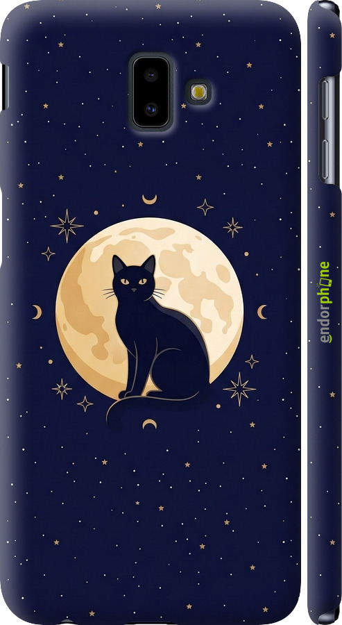 3D пластиковый матовый чехол Cute Cat Celestial/Witchy для Samsung Galaxy J6 Plus 2018 - 6787m-1586 изображение 