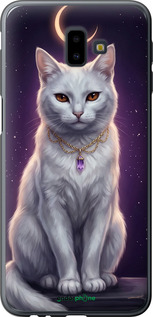 2D пластиковый чехол Mystic White Cat Gothic Dark Purple Gold для Samsung Galaxy J6 Plus 2018 - 6805t-1586 изображение 