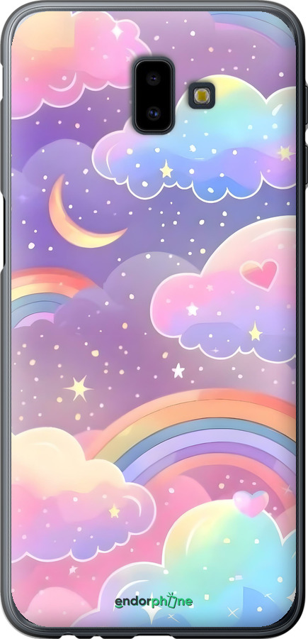 2D пластиковый чехол Облака и радуга для Samsung Galaxy J6 Plus 2018 - 6312t-1586 изображение 