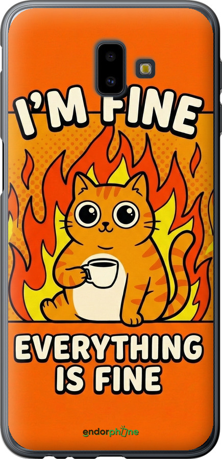 2D пластиковий чехол Funny Cat для Samsung Galaxy J6 Plus 2018 - 6786t-1586 изображение 