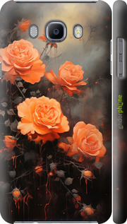 3D пластиковий матовий чехол Оранжеві троянди для Samsung Galaxy J7 (2016) J710F - 5944m-263 изображение 