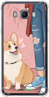 Силикон с усиленными углами чехол Корги 3 для Samsung Galaxy J7 (2016) J710F - 6707sp-263 изображение 
