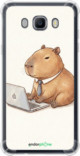 Силикон с усиленными углами чехол 'Funny Capybara CEO Working' для Samsung Galaxy J7 (2016) J710F изображение 1