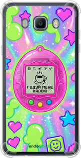 Силикон с усиленными углами чехол Y2K Aesthetic Retro Pet: Годуй мене кавою для Samsung Galaxy J7 (2016) J710F - 6784sp-263 изображение 