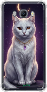 Силіконовий протиударний с посиленими кутами чехол Mystic White Cat Gothic Dark Purple Gold для Samsung Galaxy J7 (2016) J710F - 6805sp-263 изображение 
