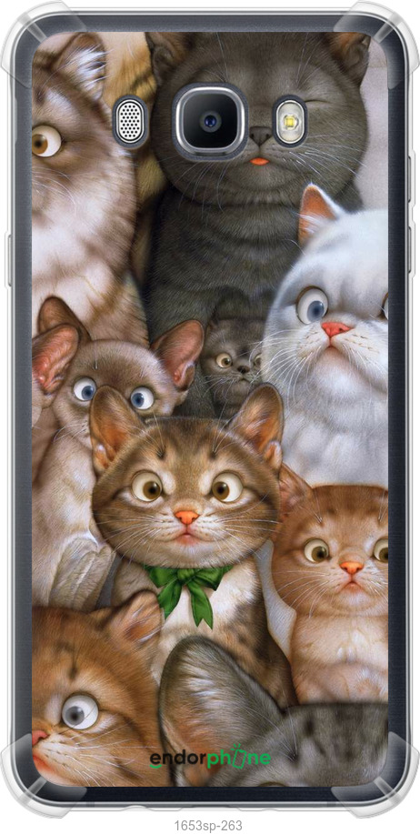 

Силіконовий протиударний с посиленими кутами чохол "Коти" для Samsung Galaxy J7 (2016) J710F