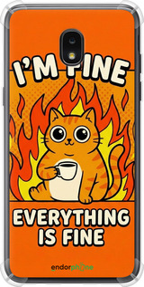 Силикон с усиленными углами чехол 'Funny Cat' для Samsung Galaxy J7 2018 изображение 5