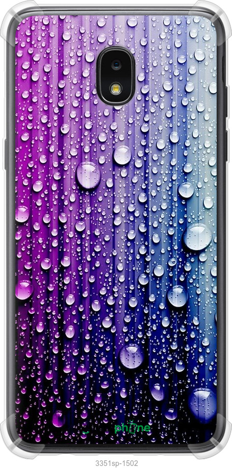 

Силіконовий протиударний с посиленими кутами чохол "Краплини води" для Samsung Galaxy J7 2018, Синій