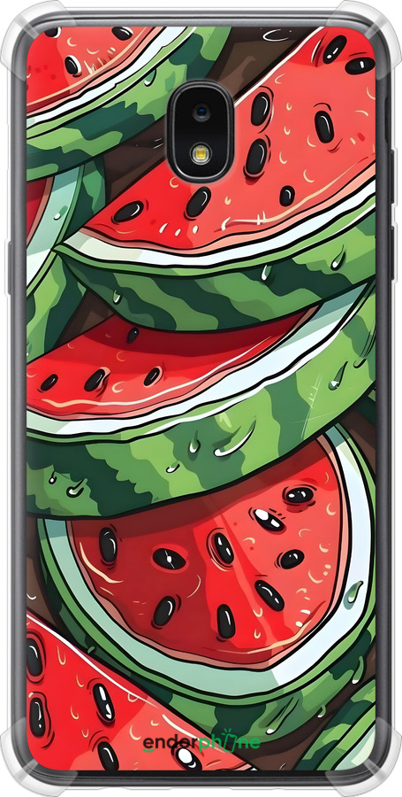 Силикон с усиленными углами чехол Арбуз для Samsung Galaxy J7 2018 - 6315sp-1502 изображение 