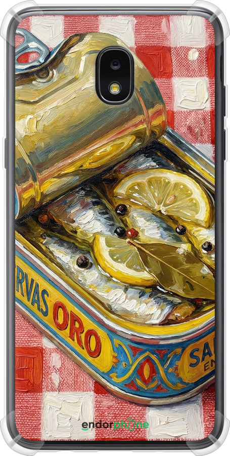 Силикон с усиленными углами чехол Vintage Sardine Tin Phone для Samsung Galaxy J7 2018 - 6772sp-1502 изображение 