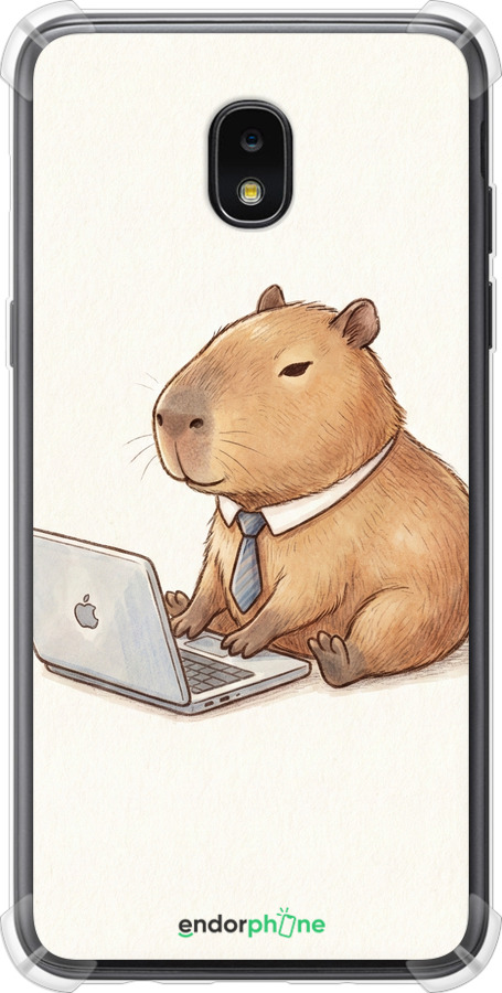 Силикон с усиленными углами чехол Funny Capybara CEO Working для Samsung Galaxy J7 2018 - 6777sp-1502 изображение 
