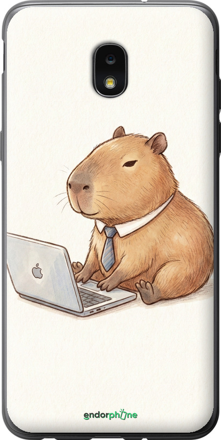 Силиконовый чехол Funny Capybara CEO Working для Samsung Galaxy J7 2018 - 6777u-1502 изображение 