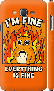 3D пластиковый матовый чехол 'Funny Cat' для Samsung Galaxy J7 J700H изображение 3