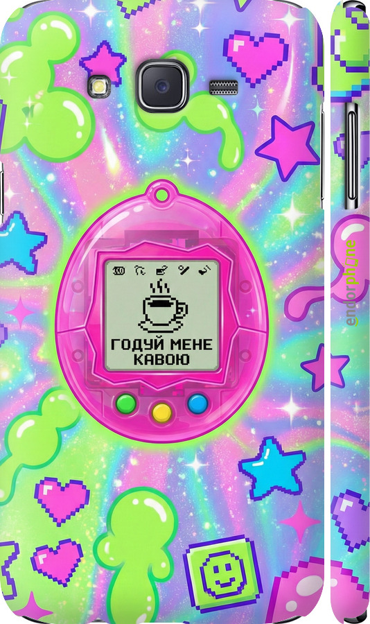 3D пластиковый глянцевый чехол Y2K Aesthetic Retro Pet: Годуй мене кавою для Samsung Galaxy J7 J700H - 6784c-101 изображение 