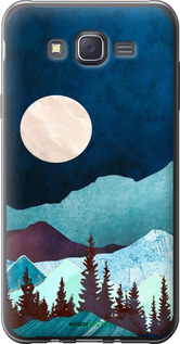 2D пластиковый чехол Горная идиллия ночной пейзаж для Samsung Galaxy J7 J700H - 6488t-101 изображение 