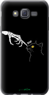 Силиконовый чехол Кошка для Samsung Galaxy J7 J700H - 6505u-101 изображение 