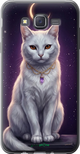 Силиконовый чехол Mystic White Cat Gothic Dark Purple Gold для Samsung Galaxy J7 J700H - 6805u-101 изображение 