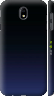 3D пластиковый матовый чехол Градиент в тёмно - синем стиле для Samsung Galaxy J7 J730 (2017) - 6542m-786 изображение 