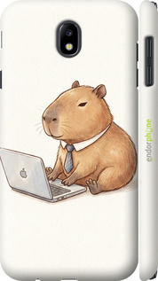3D пластиковый матовый чехол Funny Capybara CEO Working для Samsung Galaxy J7 J730 (2017) - 6777m-786 изображение 