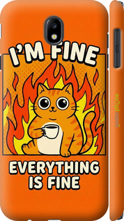 3D пластиковый матовый чехол Funny Cat для Samsung Galaxy J7 J730 (2017) - 6786m-786 изображение 