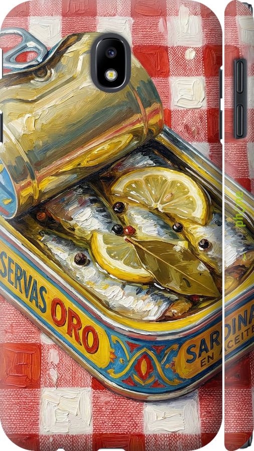 3D пластиковый матовый чехол Vintage Sardine Tin Phone для Samsung Galaxy J7 J730 (2017) - 6772m-786 изображение 
