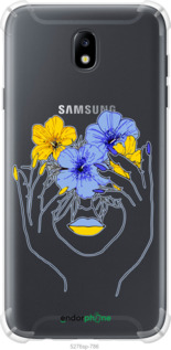 Силикон с усиленными углами чехол Девушка v4 для Samsung Galaxy J7 J730 (2017) - 5276sp-786 изображение 