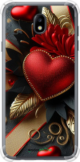 Силикон с усиленными углами чехол Сердечки v2 для Samsung Galaxy J7 J730 (2017) - 5832sp-786 изображение 