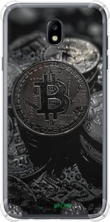 Силіконовий протиударний с посиленими кутами чехол Black Bitcoin для Samsung Galaxy J7 J730 (2017) - 6090sp-786 изображение 