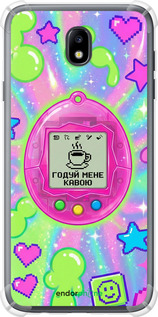 Силикон с усиленными углами чехол Y2K Aesthetic Retro Pet: Годуй мене кавою для Samsung Galaxy J7 J730 (2017) - 6784sp-786 изображение 