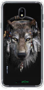 Силикон с усиленными углами чехол Волк-меломан для Samsung Galaxy J7 J730 (2017) - 875sp-786 изображение 